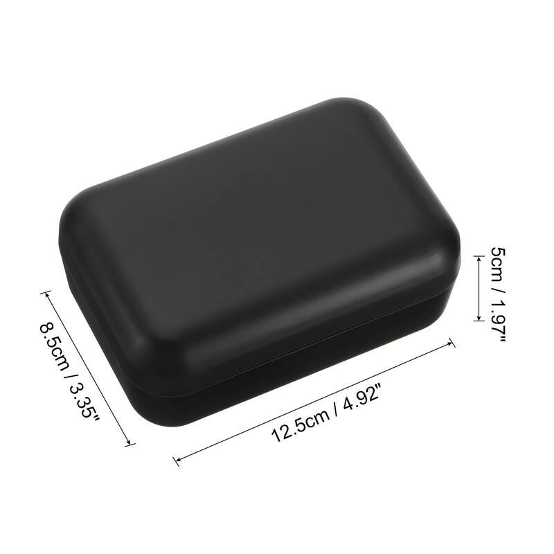 Wooden Soap Holder, Self-Draining Soap Box with Lid Wooden Soap Bar Tray - Black - 1Pcs