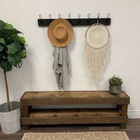 Rustic Luxe Contemporary Farmhouse Solid Wood Bench