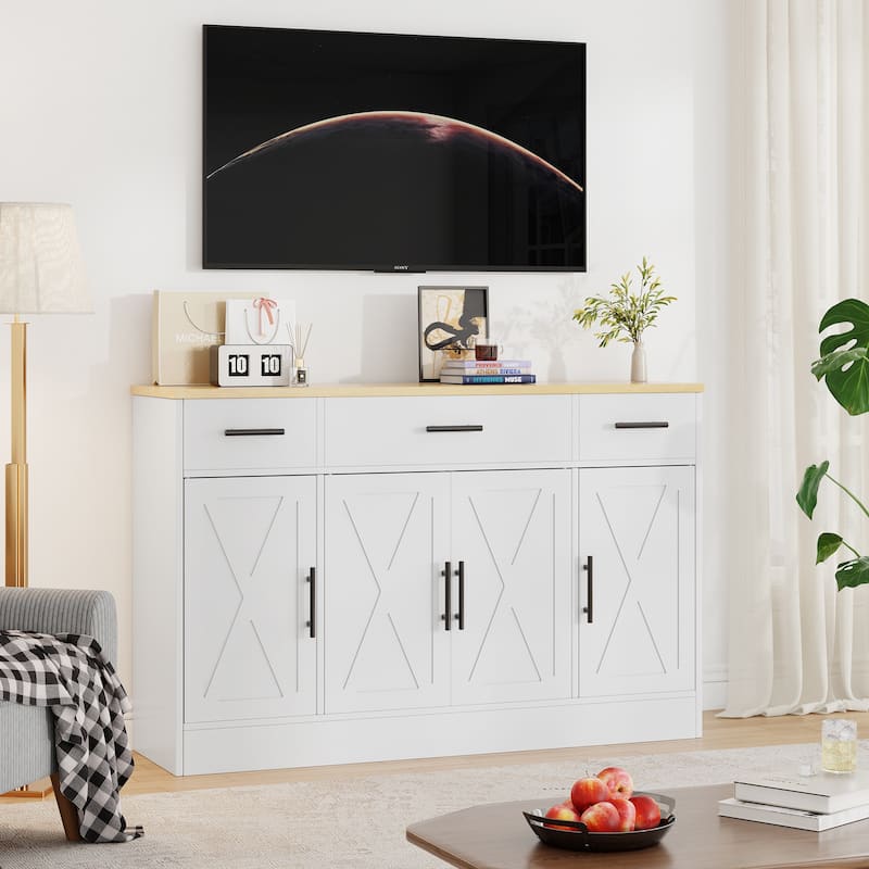 Farmhouse Kitchen Buffet Storage Cabinet, Sideboard