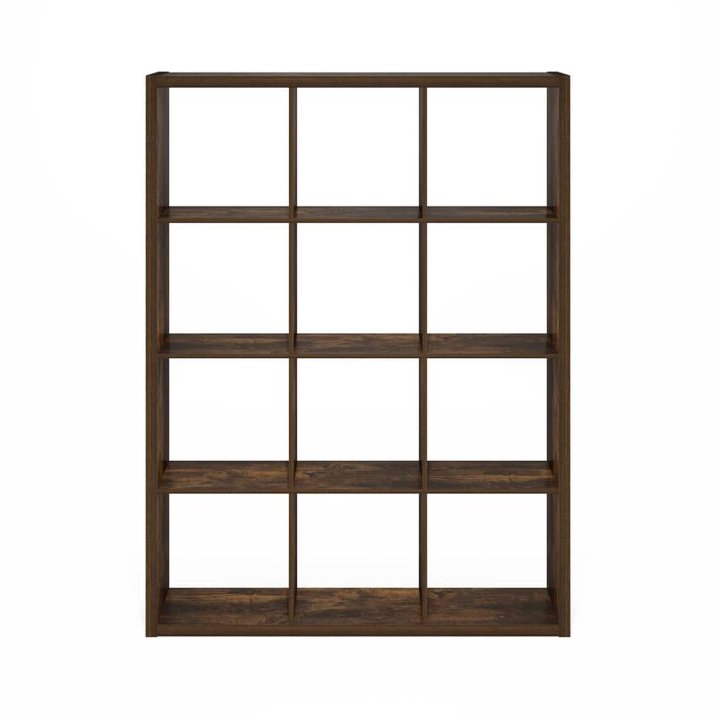 Furinno Cubicle Open Back Decorative Cube Storage Organizer, 12-Cube, White
