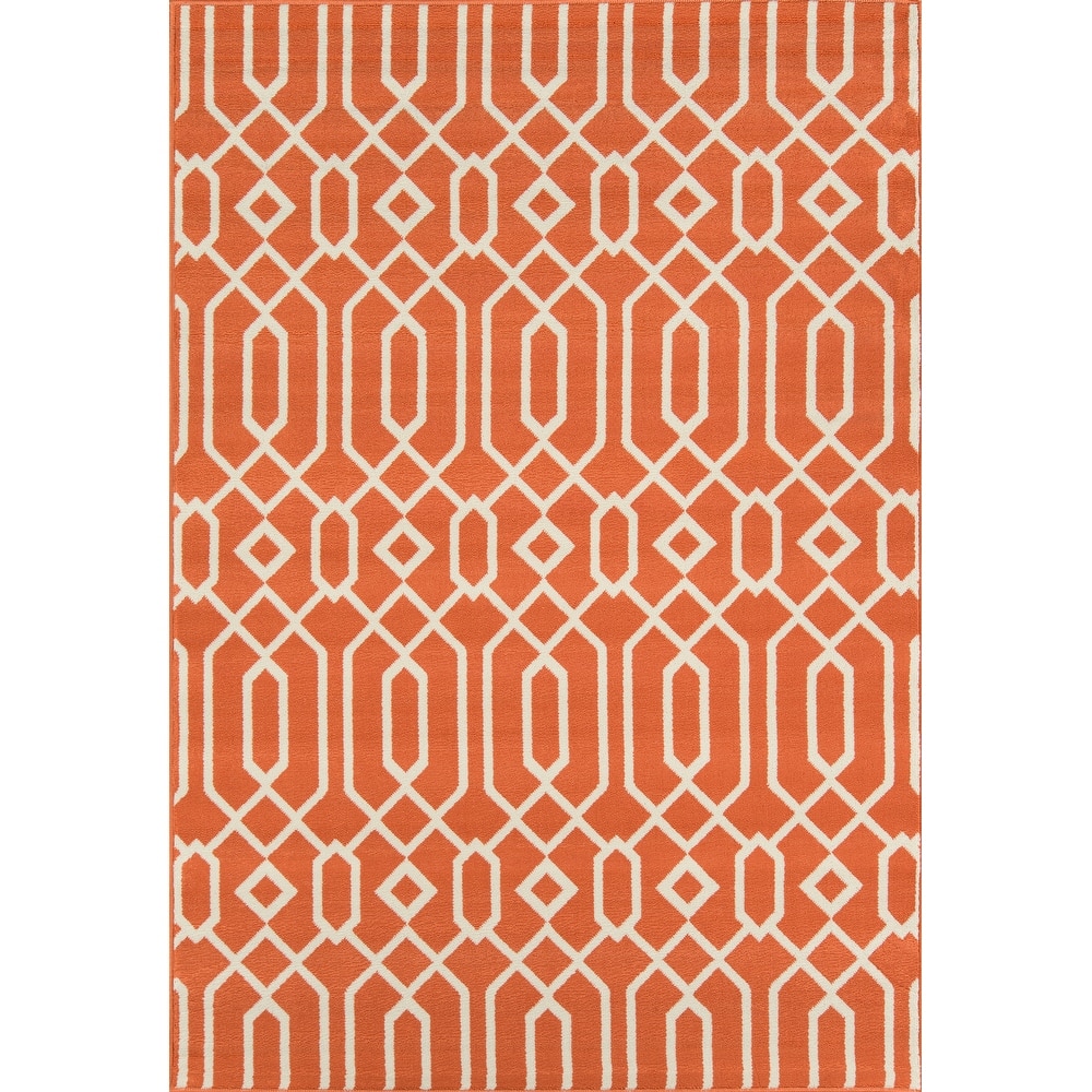 Momeni Baja Links Geometric Trellis Outdoor Area Rug.