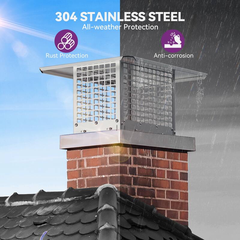 17" x 29" Chimney Cap with Adjustable Metal Strips