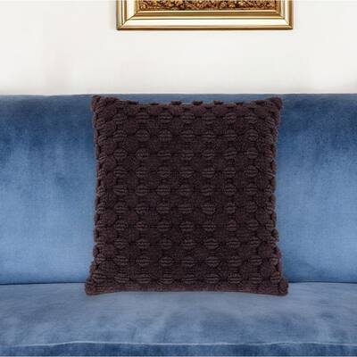 HomeRoots 20" Wine Cotton Throw Pillow With Texture