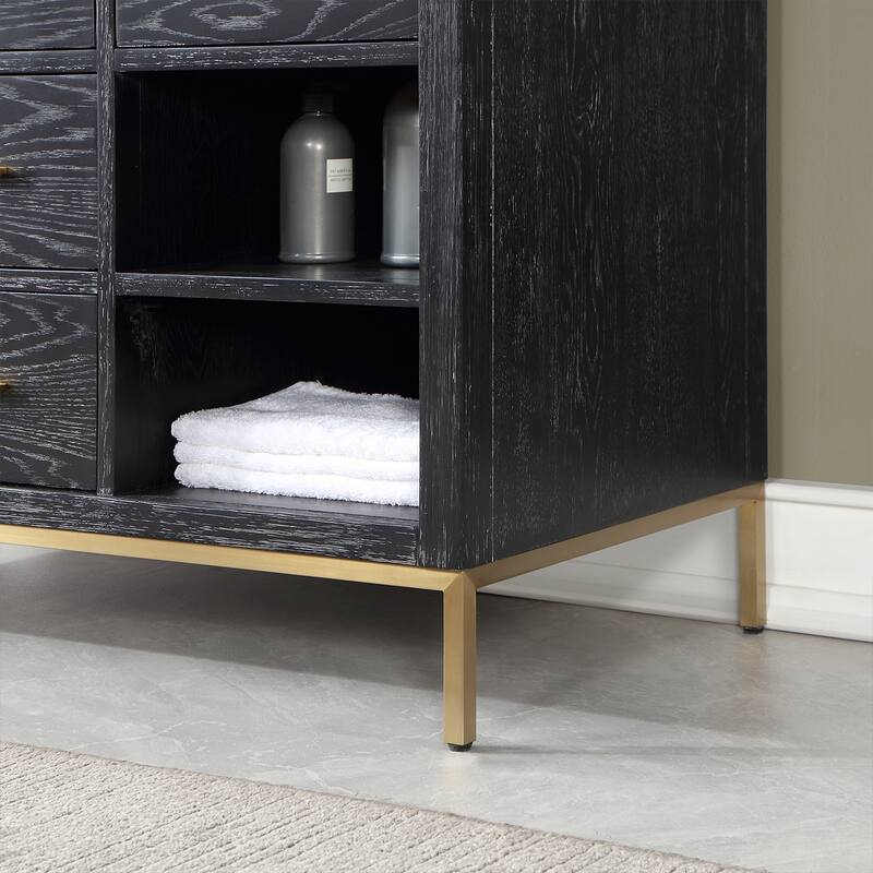 Altair Kesia Bathroom Vanity with White Composite Stone Top without Mirror