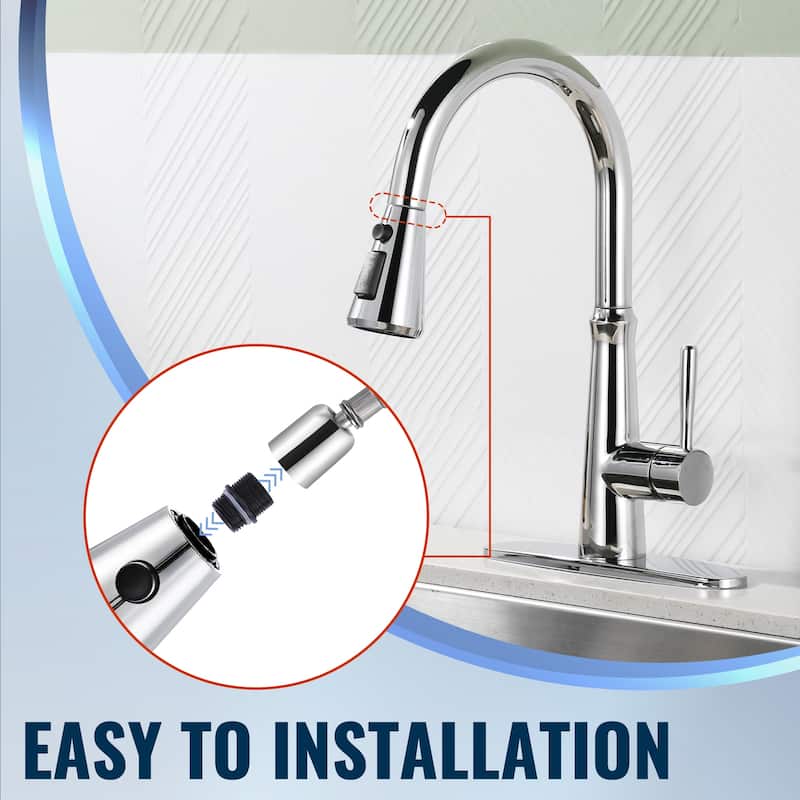 WOWOW Stainless Steel Kitchen Sprayer Head - 3 Modes with 9 Adapters