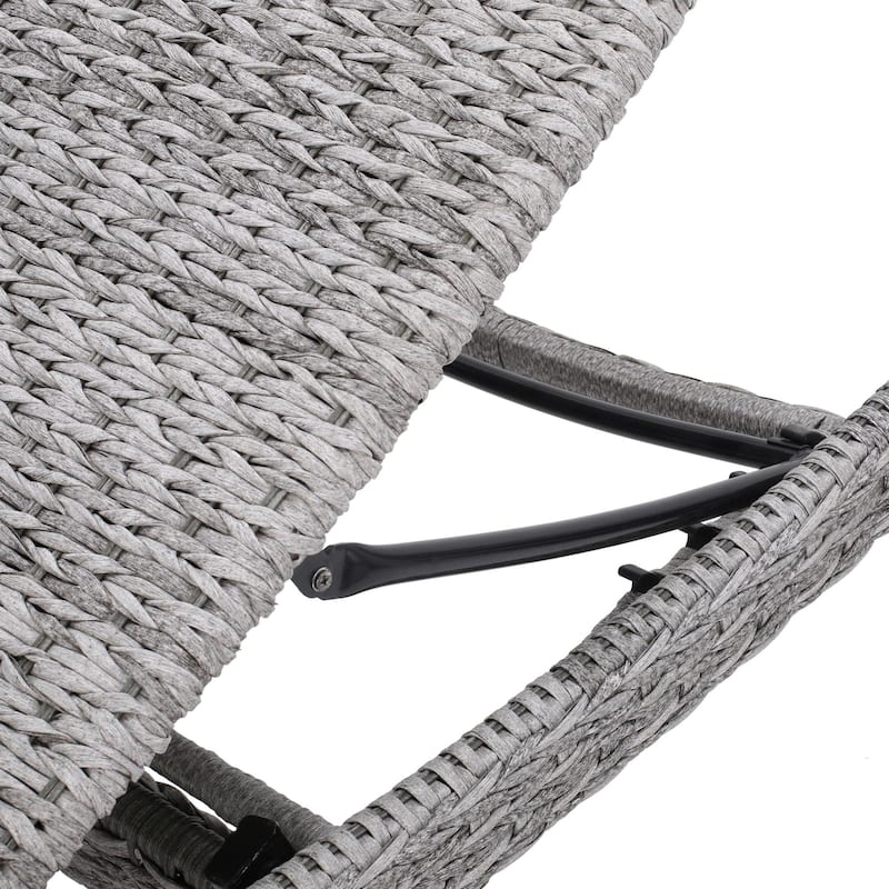 Rustic Outdoor Aluminum Frame Wicker Recliner Set of 2