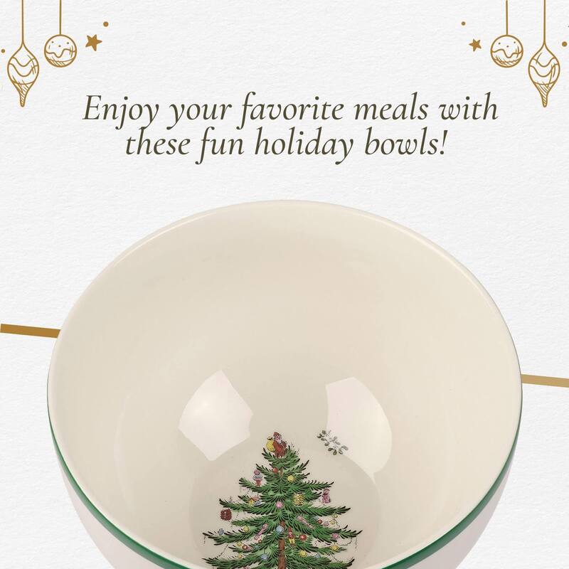 Spode Christmas Tree Rice Bowl, Set of 4