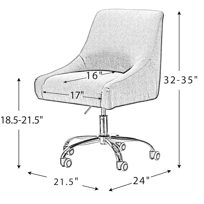 Carina Modern Upholstery Task Chair with Golden Base by HULALA HOME