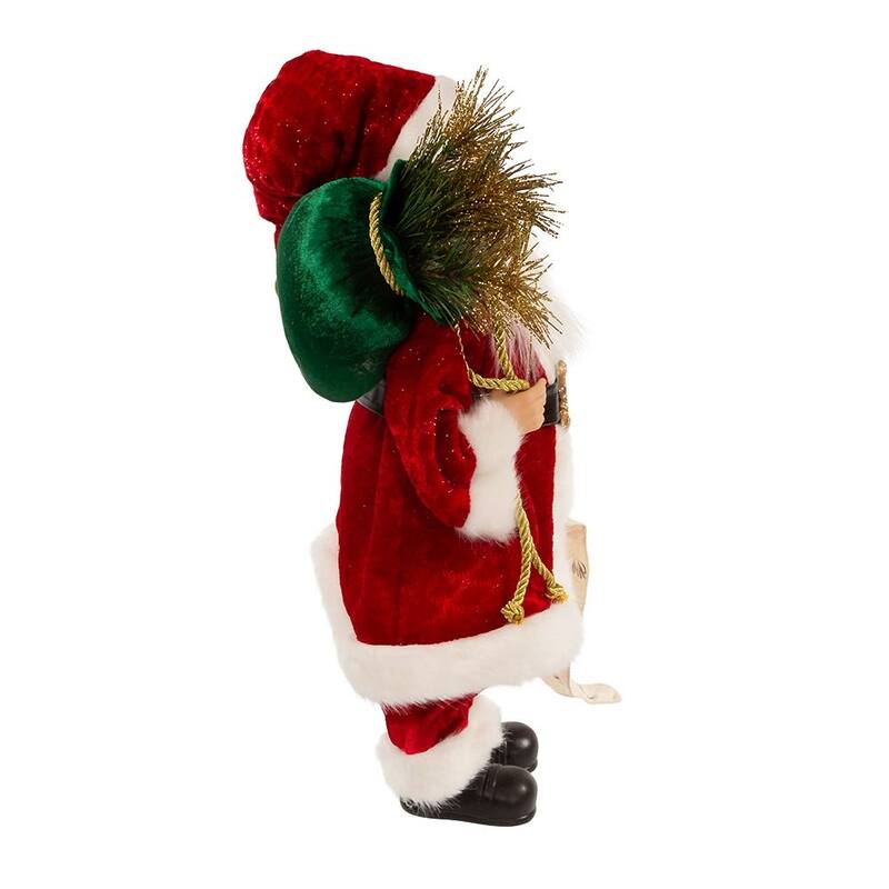 Kurt Adler 17.25-Inch Kringle Klaus Tradition Santa with List - Red