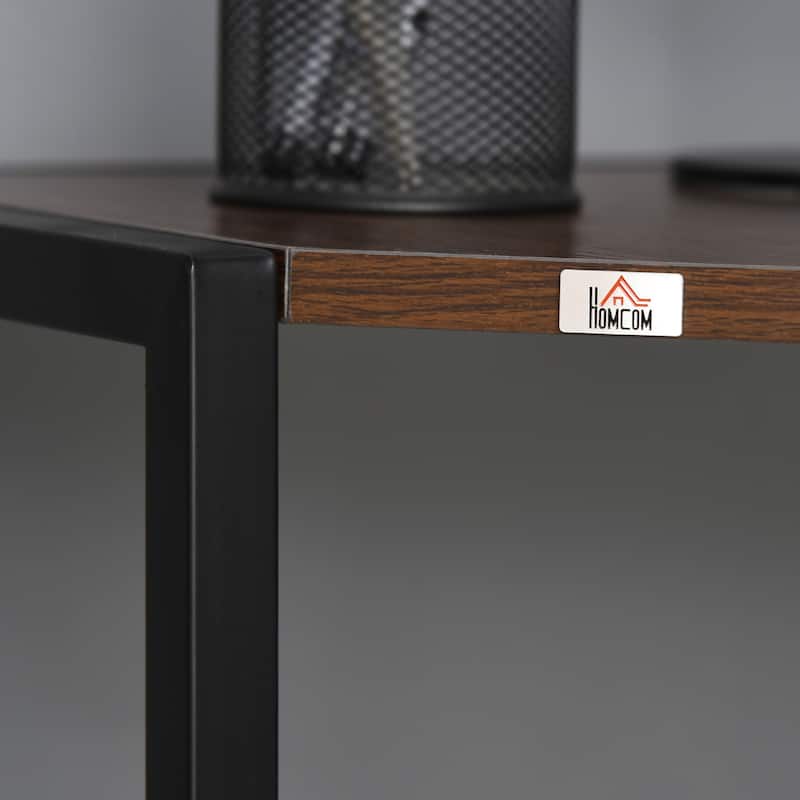 HOMCOM Space-Saving Small Corner Writing Desk & Corner TV Stand, Corner Computer Desk with Strong Metal Frame