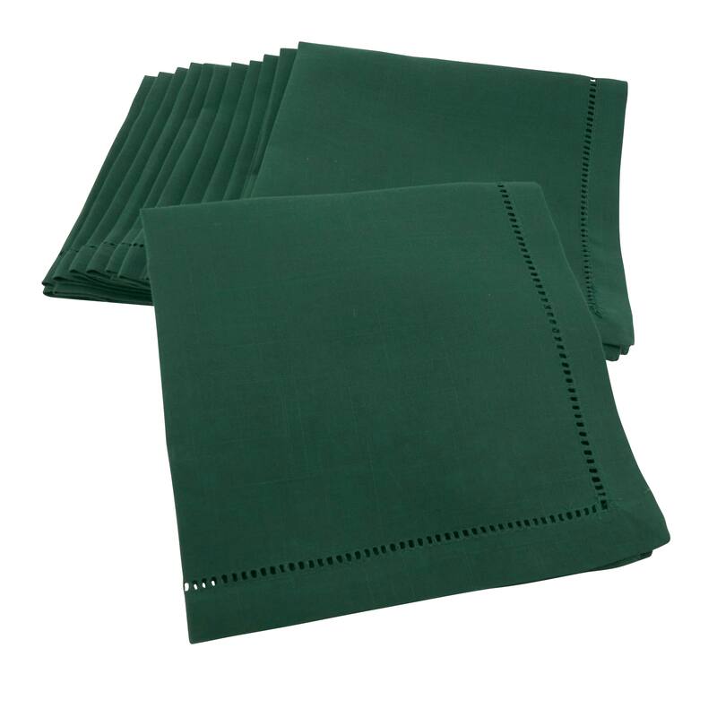 Classic Hemstitch Border Cocktail Napkin (Set of 12)