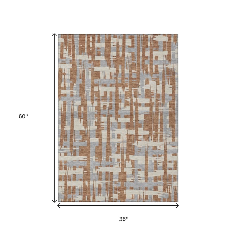 HomeRoots Striped Transitional Rectangle Outdoor Rug