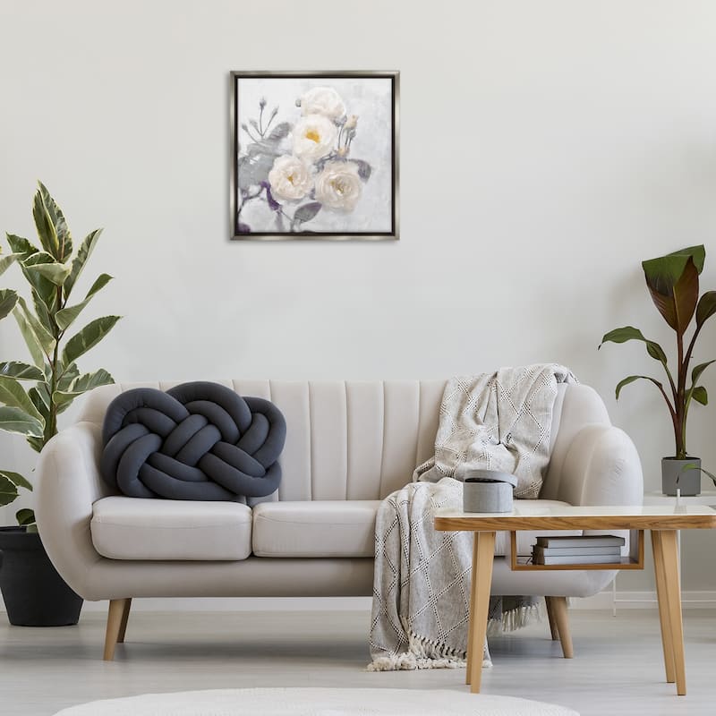 Stupell Bundle of White Blooms Framed Floater Canvas Wall Art Design By Emily Ford