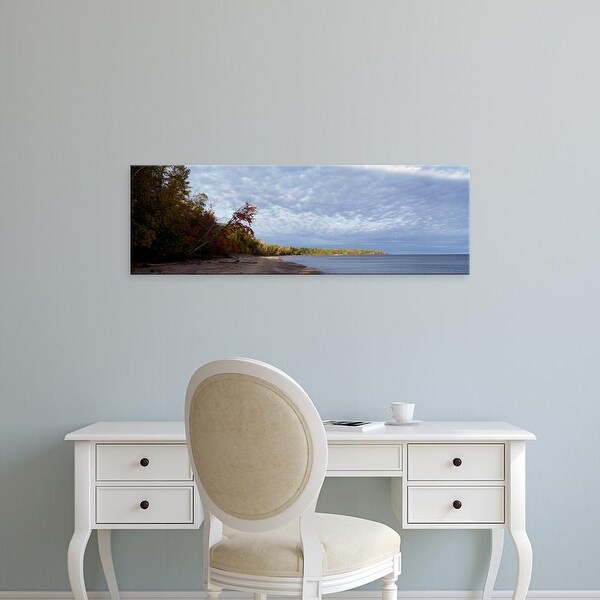 Easy Art Prints Panoramic Images's 'Trees at the lakeside, Lake Superior, Upper Peninsula, Michigan, USA' Canvas Art