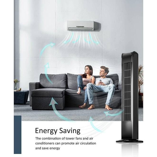 Oscillating Tower Fan with Remote, Electric Standing Tower Fan Floor Fan