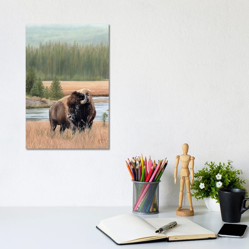 iCanvas "American Bison" by Rachel Stribbling Canvas Print - 12x8x0.75