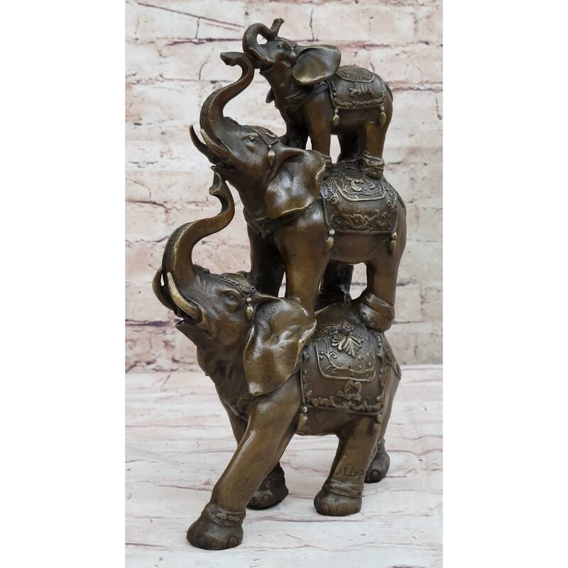 Collectible Bronze Elephant Safari Statue Art Figure Figurine Animal Hot Cast