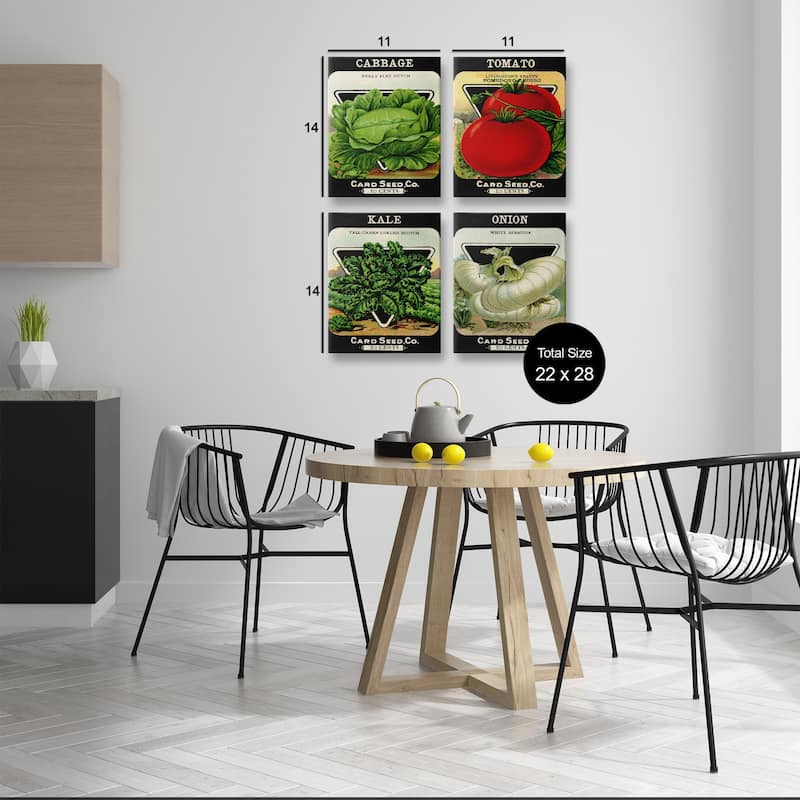 Stupell Vintage Garden Cabbage Canvas Wall Art Design By Lil' Rue (Set of 4)