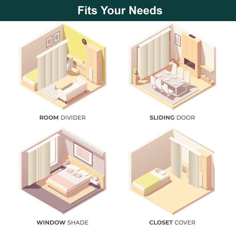 CHICOLOGY Adjustable Sliding Panels, 4-Rail Track, Light Filtering
