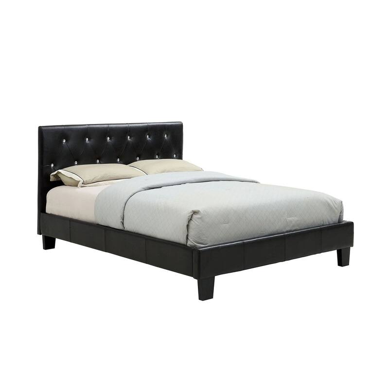 Upholstered California King Size Bed in Black