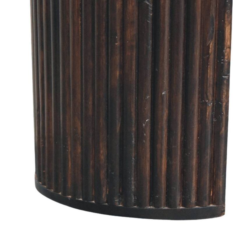 Artisan Furniture Solid Wood Velvet Mocha Fluted Console Table ,Black