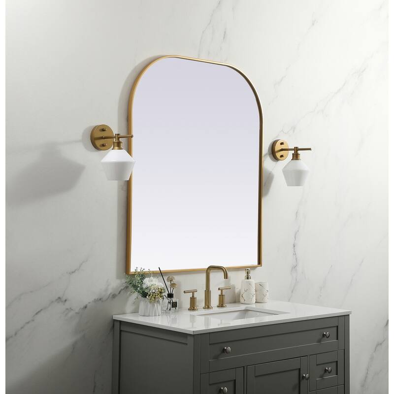 Indigo Home Metal Frame Arch Mirror 36x42 Inch