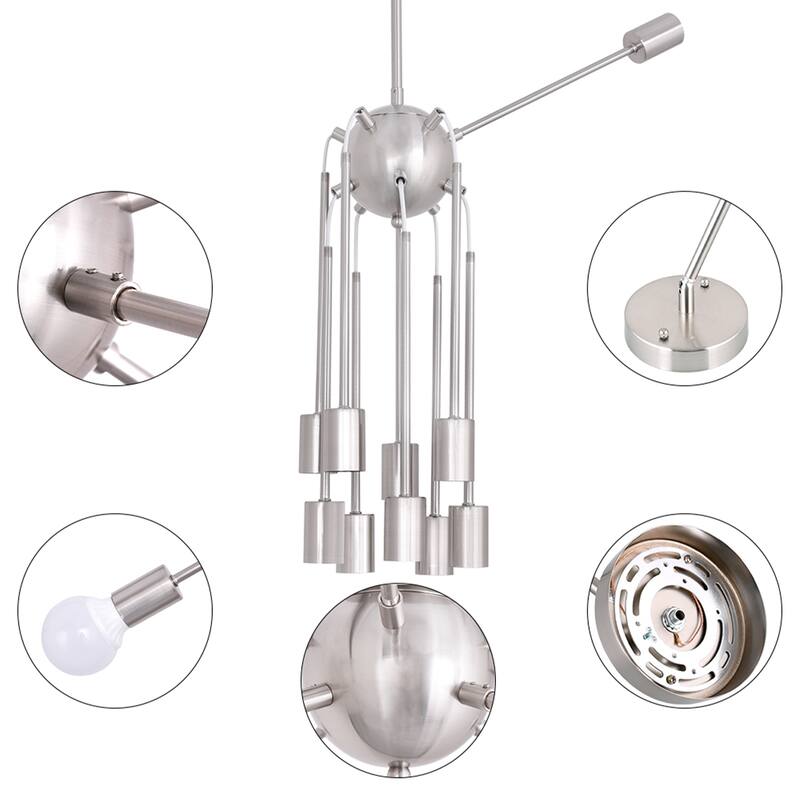 10-Light 23.54-inch Sputnik Chandelier Light for Kitchen Island Study
