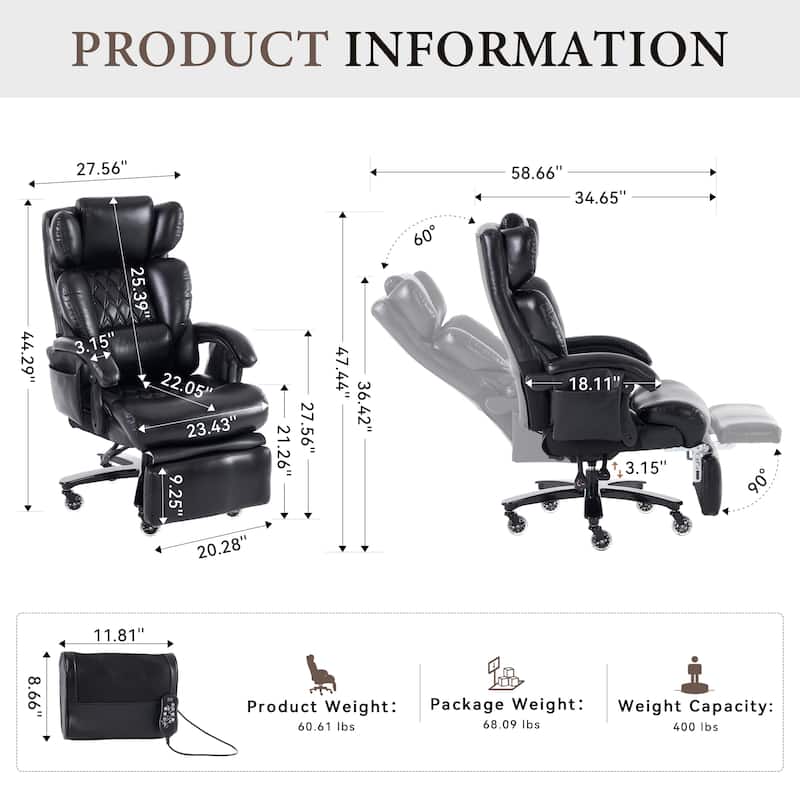 Large Computer Desk Chair,360 Swivel Office Chair With High Back,400 Lbs