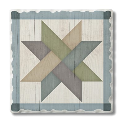 Counterart Absorbent Stone Coasters - Weave Star - Set of 4 - 4x4x1.466