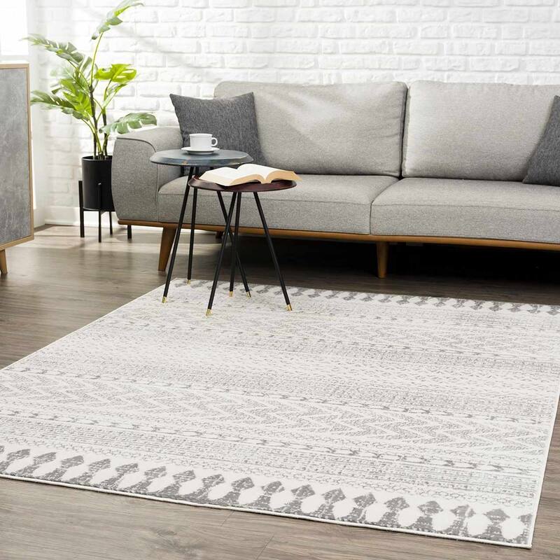 Tlacopan Geometric Moroccan Trellis Farmhouse Area Rug - Rustic Kilim Pattern