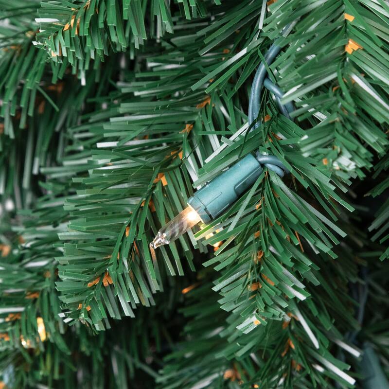 Pre-Lit Pencil Alpine Artificial Christmas Tree - 3' - Clear Lights - 3 Foot