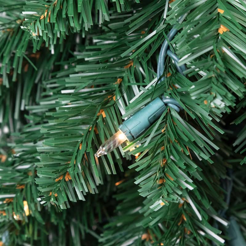 Pre-Lit Pencil Alpine Artificial Christmas Tree - 6' - Clear Lights - 6 Foot