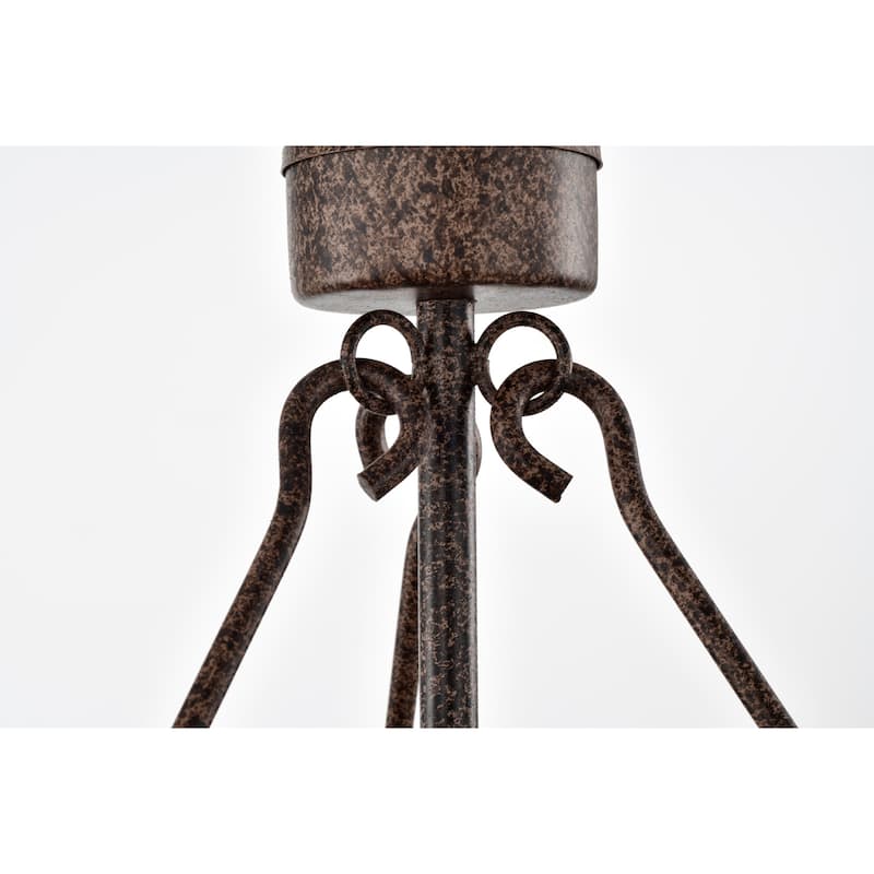 Aarti Rustic Farmhouse 4 Light Wood Grain Paint Chandelier Pendant 19 Inch.
