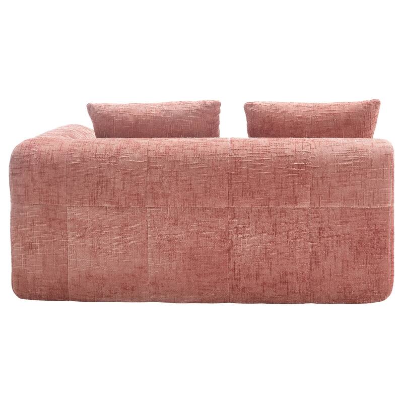 Chenille Loveseat Sofa Upholstered Deep Seat Sofa, Lounge Couch Corner Sofa Minimalist Modular Couches for Apartment