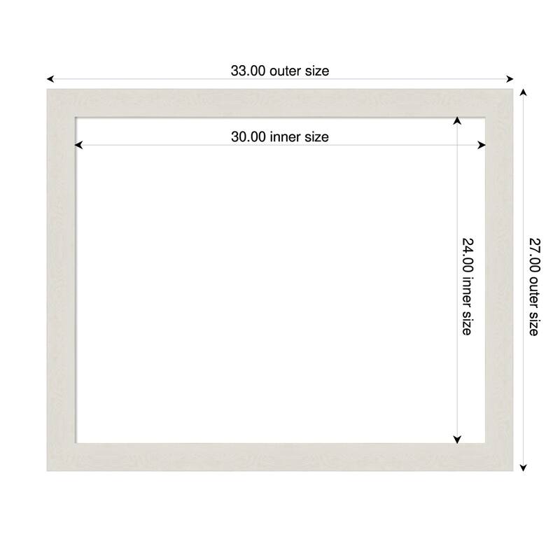 Amanti Art Rustic Plank Espresso Narrow Framed Dry Erase Magnetic Board - 33 x 27 in - Rustic Plank White Narrow
