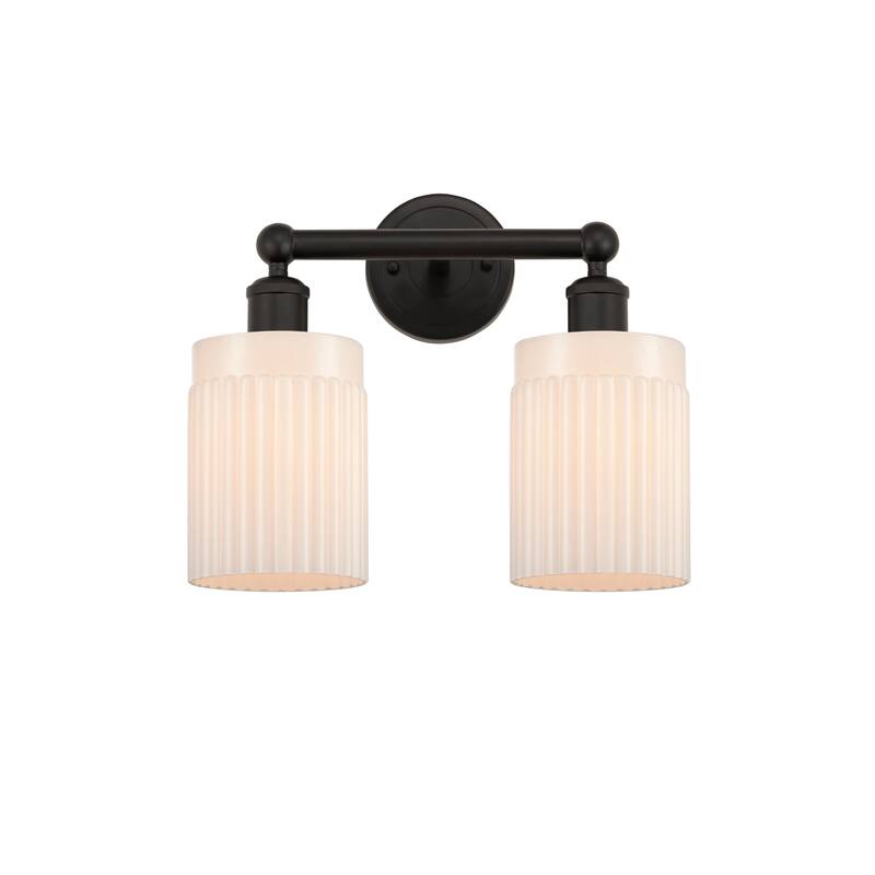 Innovations Lighting 616-2W-12-14 Hadley Vanity Hadley 2 Light 14" - Oil Rubbed Bronze / Matte White