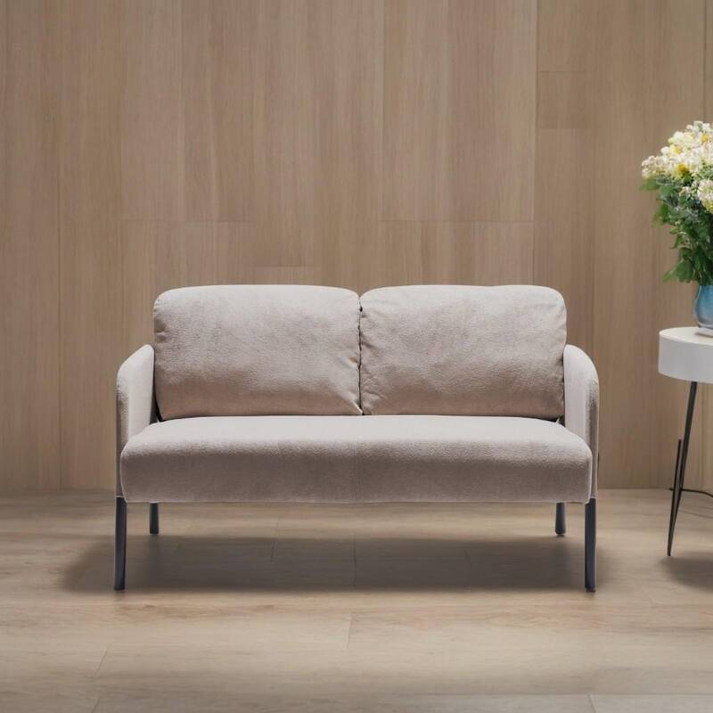 2 Seater Polyester Fabric Sofa, Modern Loveseat Sofa, Comfy Small Couches for Small Space Living Room, Bedroom, Office