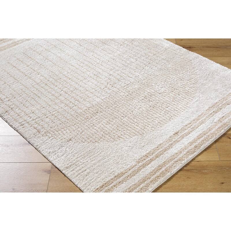 Livabliss Scandinavian Fossay Shag Stripe Washable Area Rug