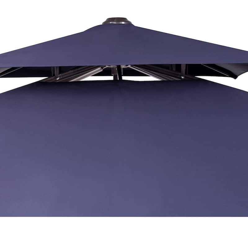 Deluxe 10' x 10' Outdoor Square Double Top Cantilever Umbrella, Base Not Included