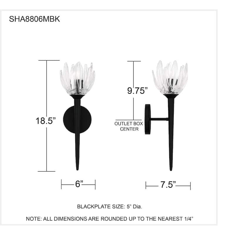 Shea 1-Light Matte Black Wall Sconce