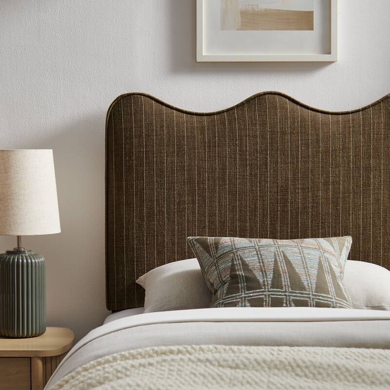 Athena Striped Fabric Upholstered Headboard