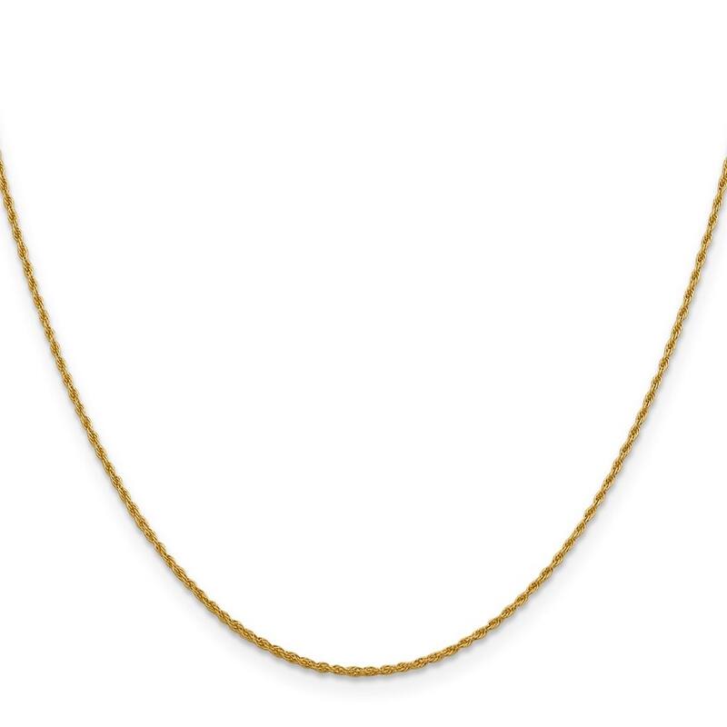 Curata 10k Yellow Gold Solid Polished Lobster Claw Closure Sparkle-Cut Pendant Necklace Rope - 18 Inch