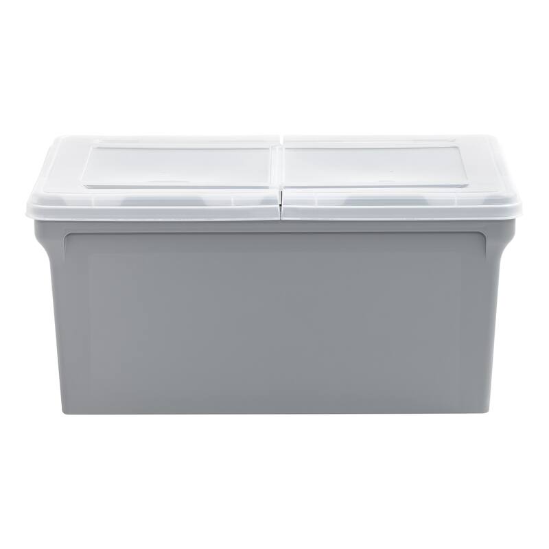 IRIS USA® File Boxes 44 Qt Buckle Lid - Gray - Set of 4