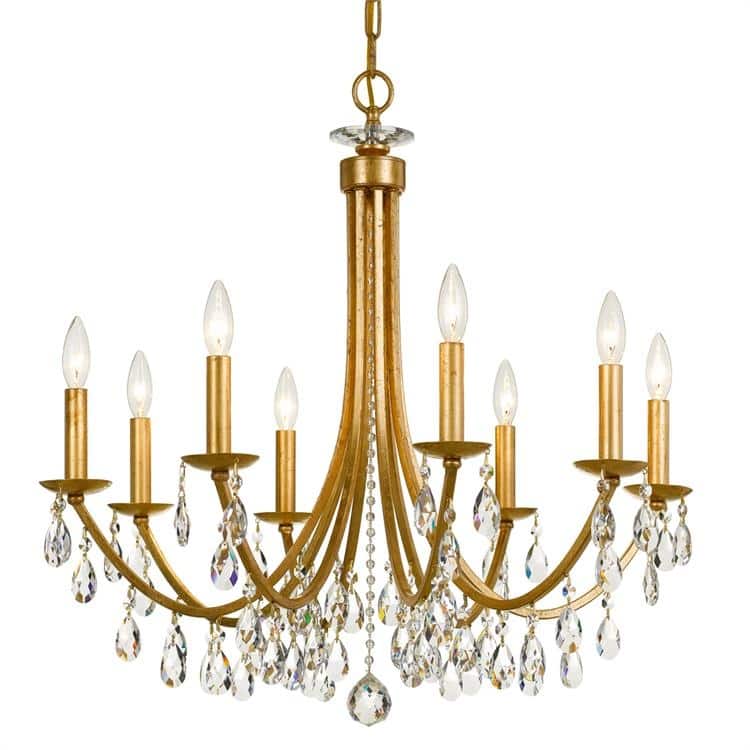 Bridgehampton Swarovski Crystal Gold Chandelier - 28'' W x 29'' H