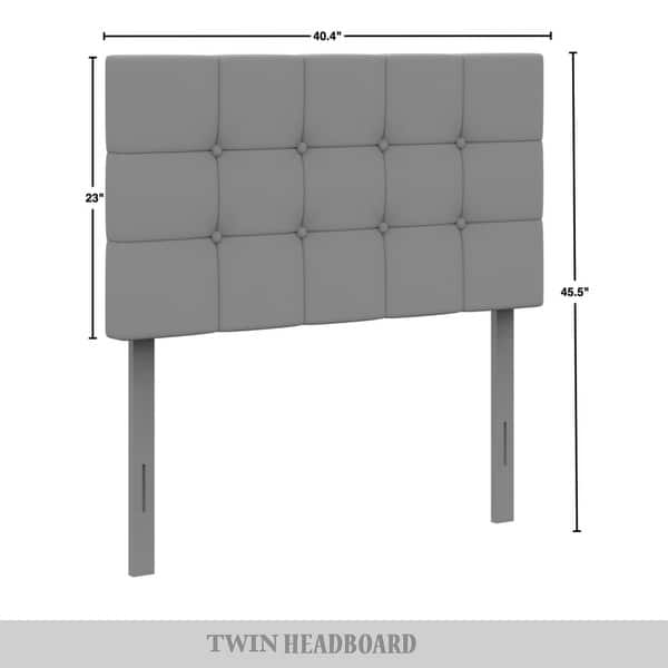 dimension image slide 1 of 3, CraftPorch Classic Button-Tufted Rectangle Upholstered Headboard