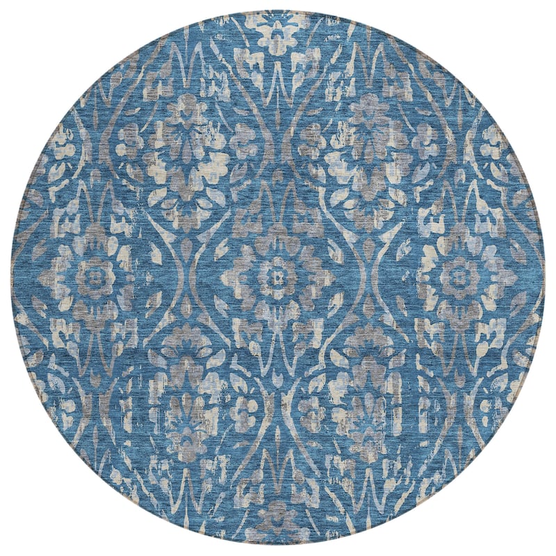 Machine Washable Indoor/ Outdoor Chantille Distressed Traditional Rug
