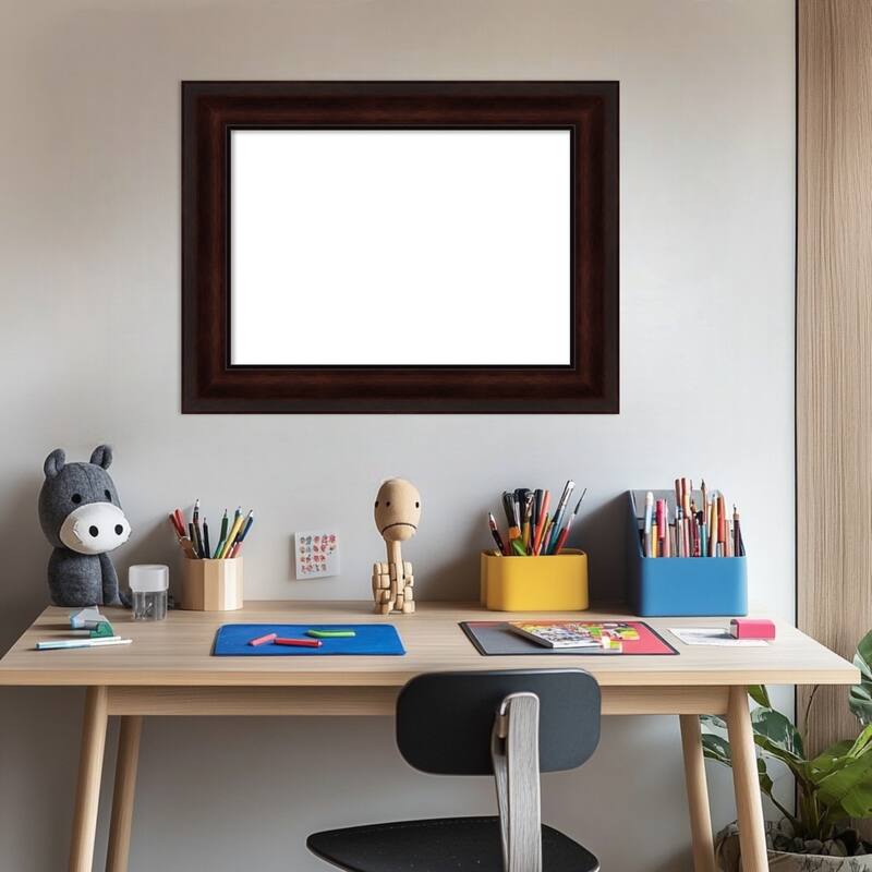 Amanti Art Coffee Bean Brown Framed Dry Erase Magnetic Board