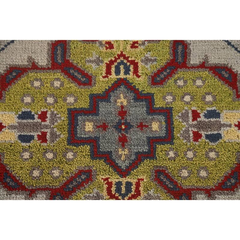 Traditional Grey Kazak Runner Rug Hand-Knotted Wool Carpet - 2'6" x 9'10"