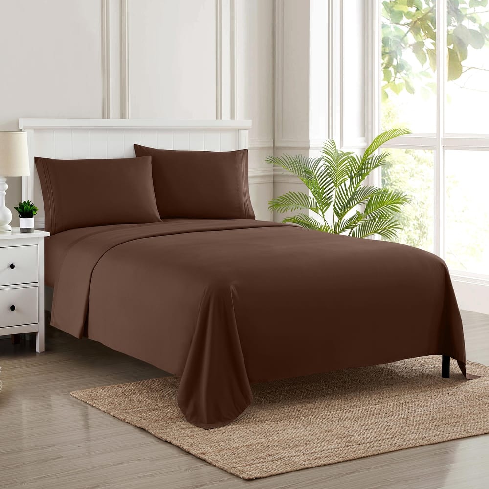 Sweet Home Collection 4 Piece Sheet Set, Ultra Soft 1800 Series, Double Brushed Microfiber