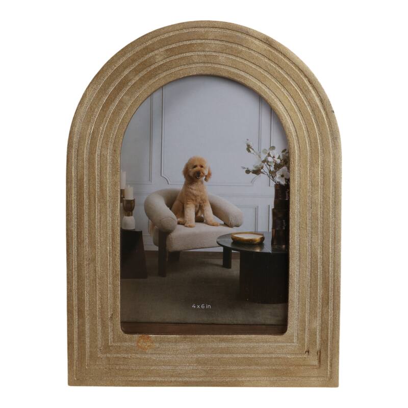 Gold 4x6 in. Polyresin Dome Arches Boho Photo Frame